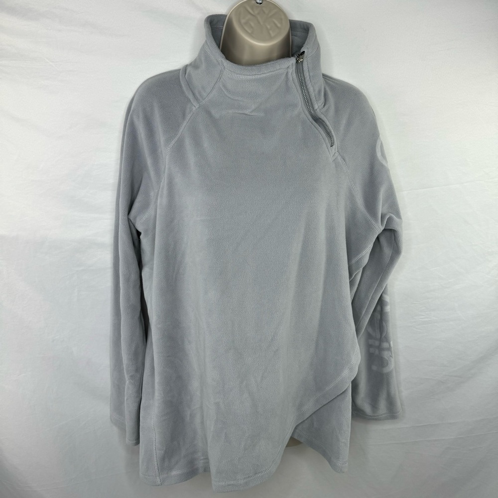 Calvin Klein Performance Fleece HighNeck side zip Pullover Front Tiered Large